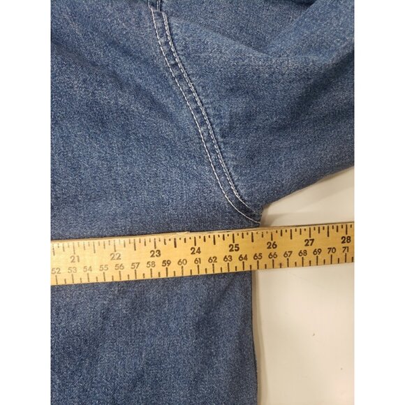 Levi Strauss Jacket Mens XL Blue Denim Fleece Lined Workwear Western Button - Picture 13 of 13